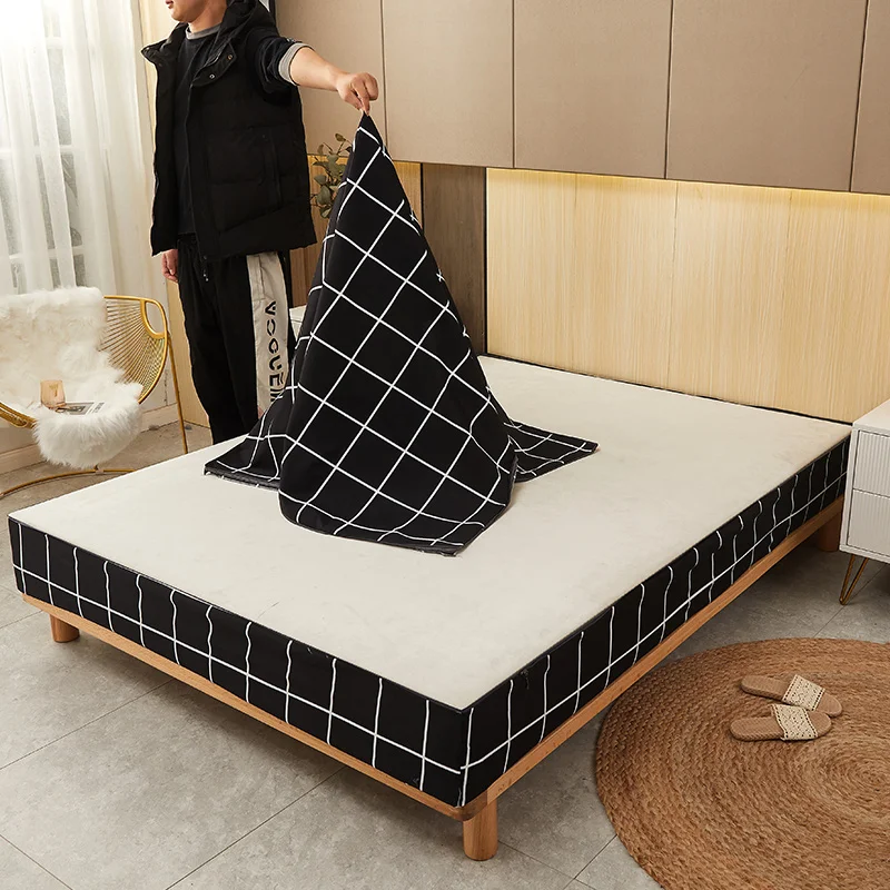 6-Sides Full Enclosed Waterproof Mattress Cover with Zipper All Inclusive Mattress Protector Customizable Size Bed Fitted Sheet