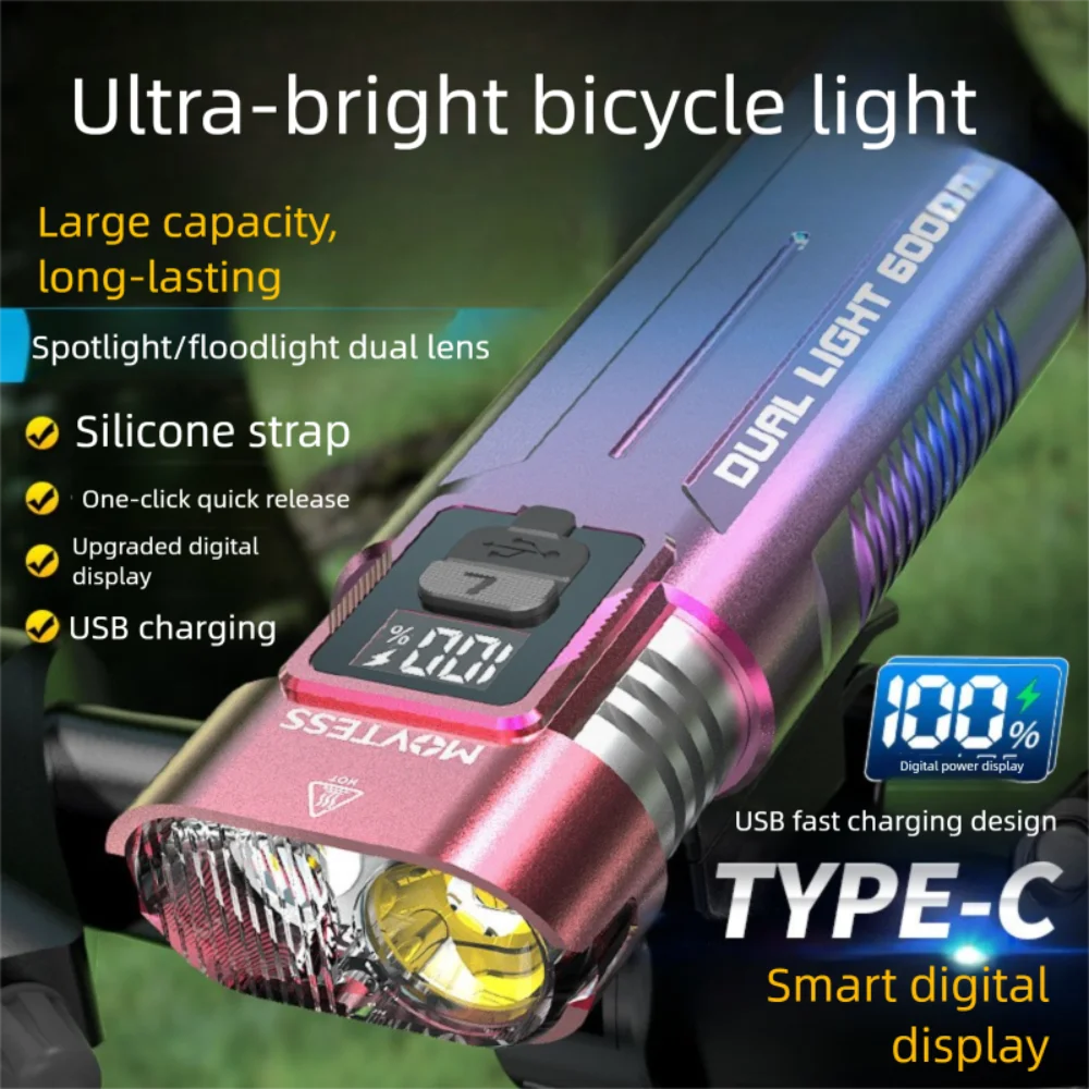 ضوء دراجة LED جديد قابل لإعادة الشحن مقاوم للماء وسهل التركيب ومصباح يدوي للدراجة في الهواء الطلق #1