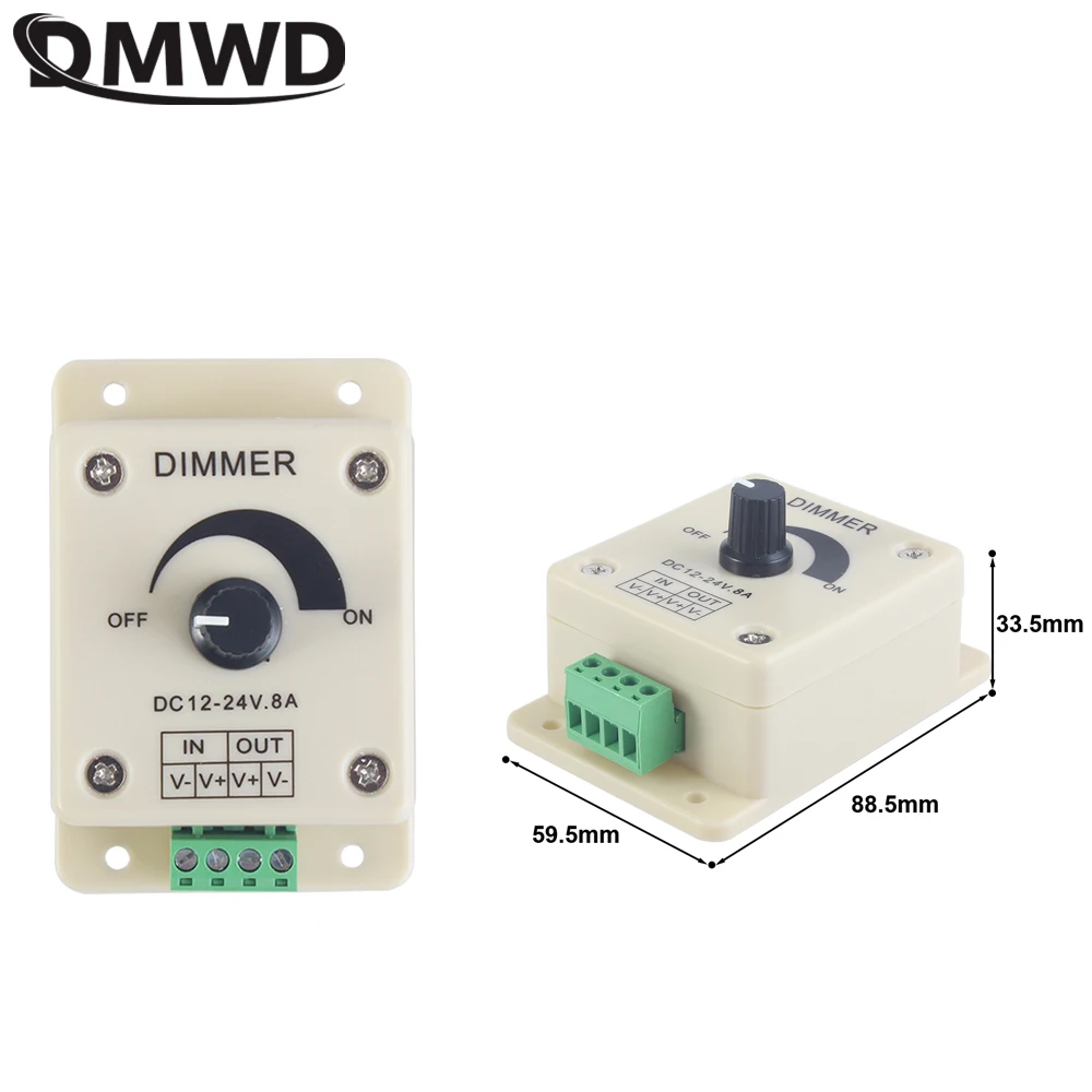 1pc  DC 12V LED Dimmer, Voltage Regulator, DC-DC Voltage Stabilizer, 8A Power Supply Adjustable Speed Controller