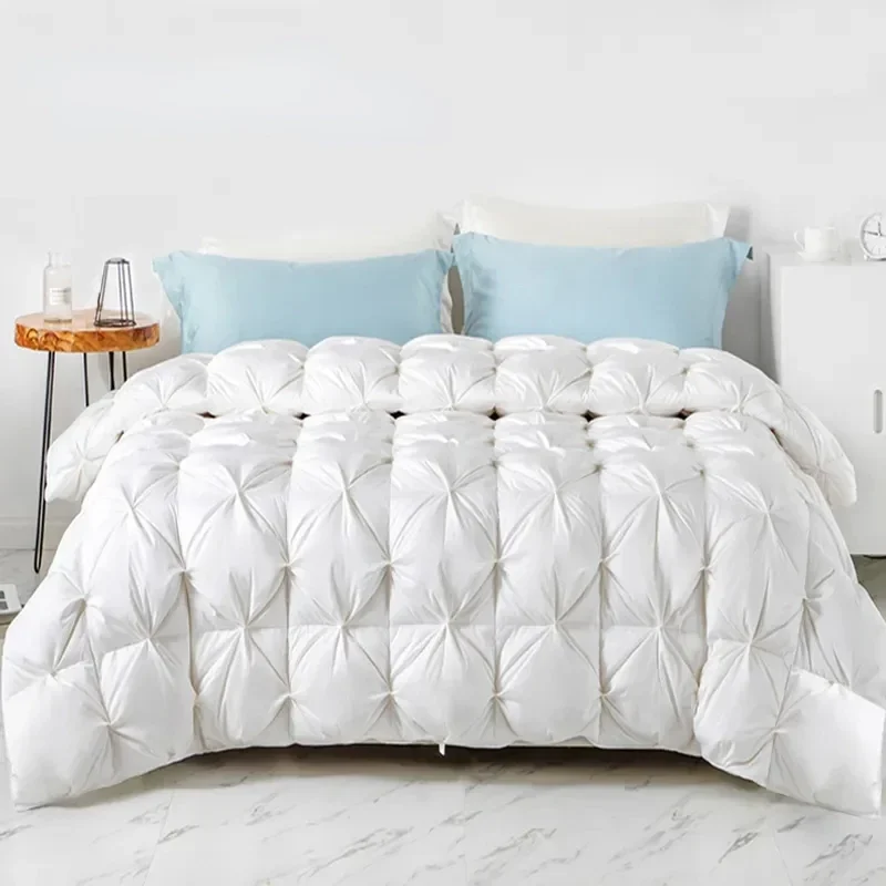 White Goose Down Filler 3D Bread Duvet/Quilt/Comforter Winter Thick Luxury Blankets 100% Cotton Shell 015