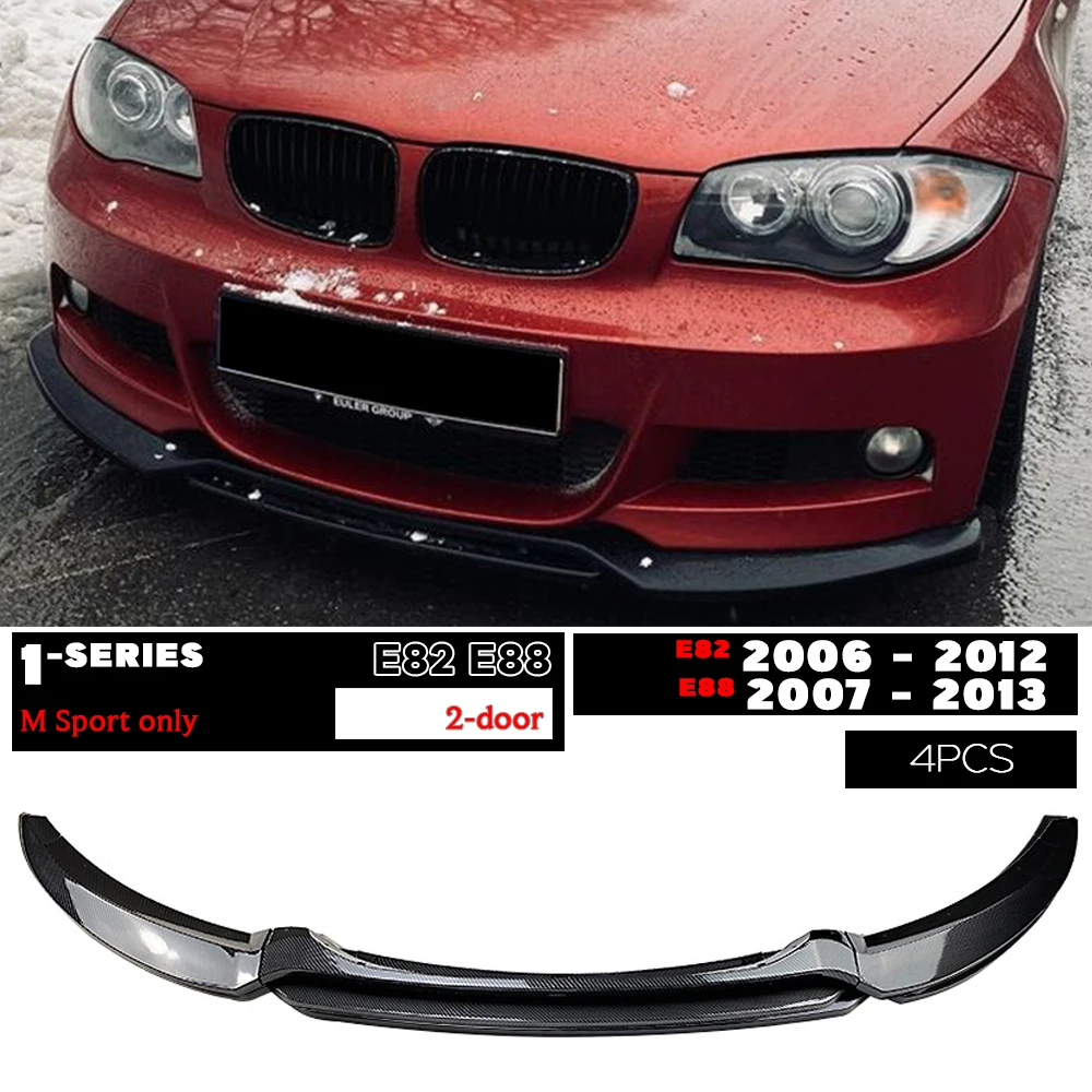 

4PCS Gloss Black Front Bumper Lip Flap Splitter for BMW 2006 - 2013 E82 2-Door Coupe E88 Convertible (Fits M Sport Bumpers Only)