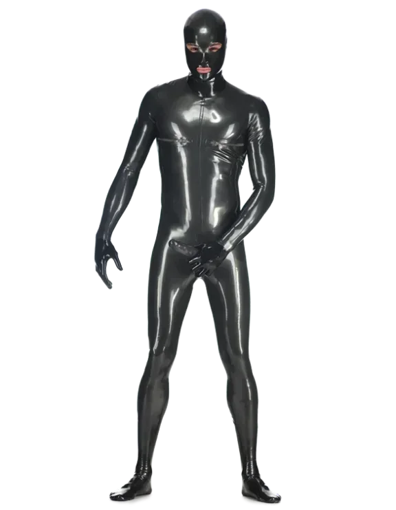 

New Latex 100% Rubber Catsuit Masquerade ball bodysuit Includes gloves, socks and mask Gummi Mask 0.4mm fashion