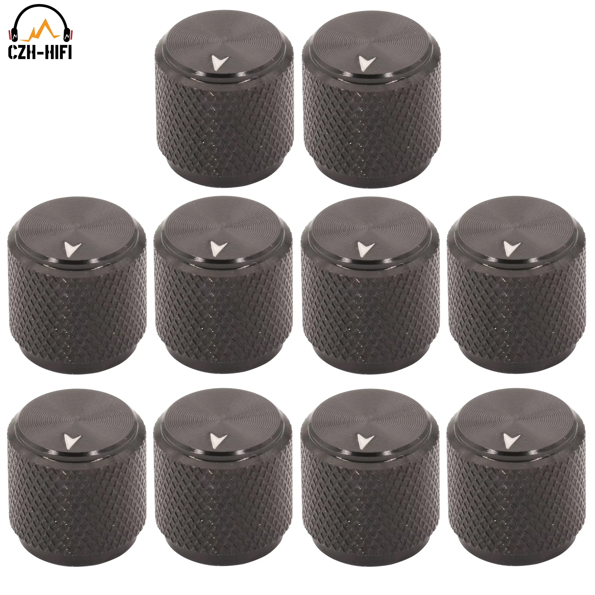 10pcs 13mm Metal Dome Tone Volume Potentiometer Control Knob Button Cap Hat Handle Electric Guitar Bass Radio DJ Mixer Overdrive