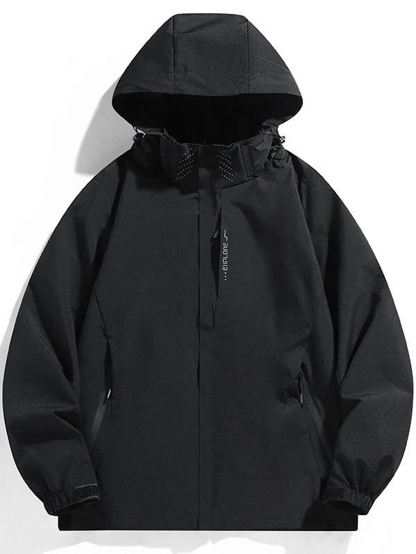 

Outdoor Windbreaker Jaet Men's Hooded Waterproof Polyester Fiber Long Sve Zipper Closure Casual Faionable Rider Wear