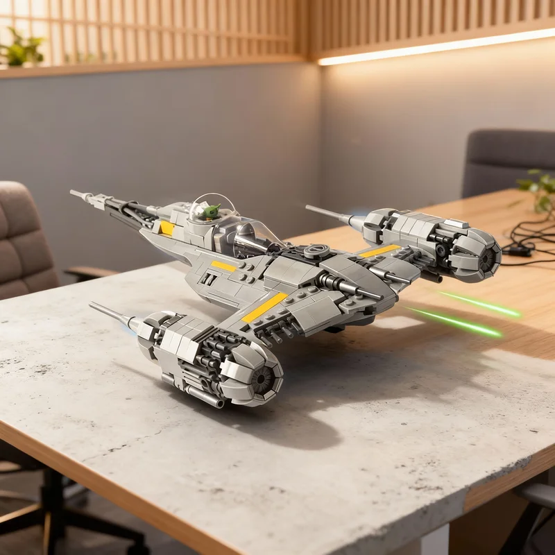 832pcs MOC Mandalorian S N 1 Starfighter Star Battle Model Building Blocks Desk Ornament, Home Decor For Adults Desk Decor Gift