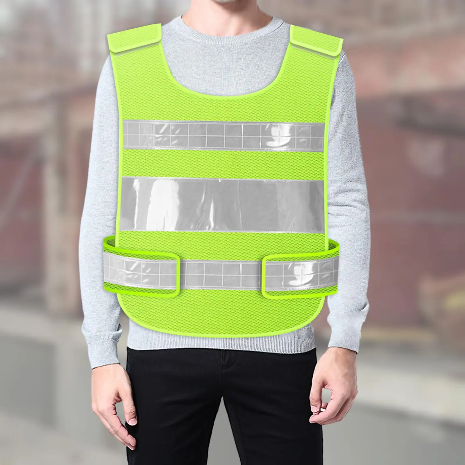 Reflective Vest ,High Visibility, Sleeveless, Mesh Cloth with Reflective Strips Adults