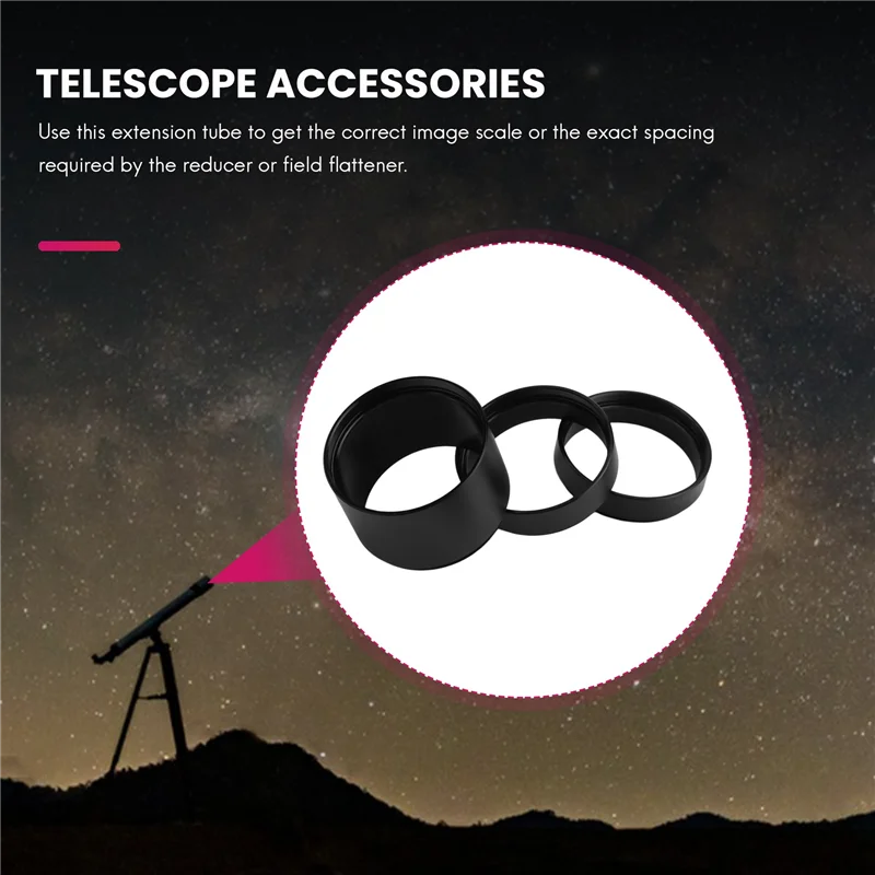 

ABAZJ M48X0.75 Focal Length Extension Tube Kit 3/5/7/10/12/15/20/30mm for Astronomical Telescope Photography T2 Extending Ring