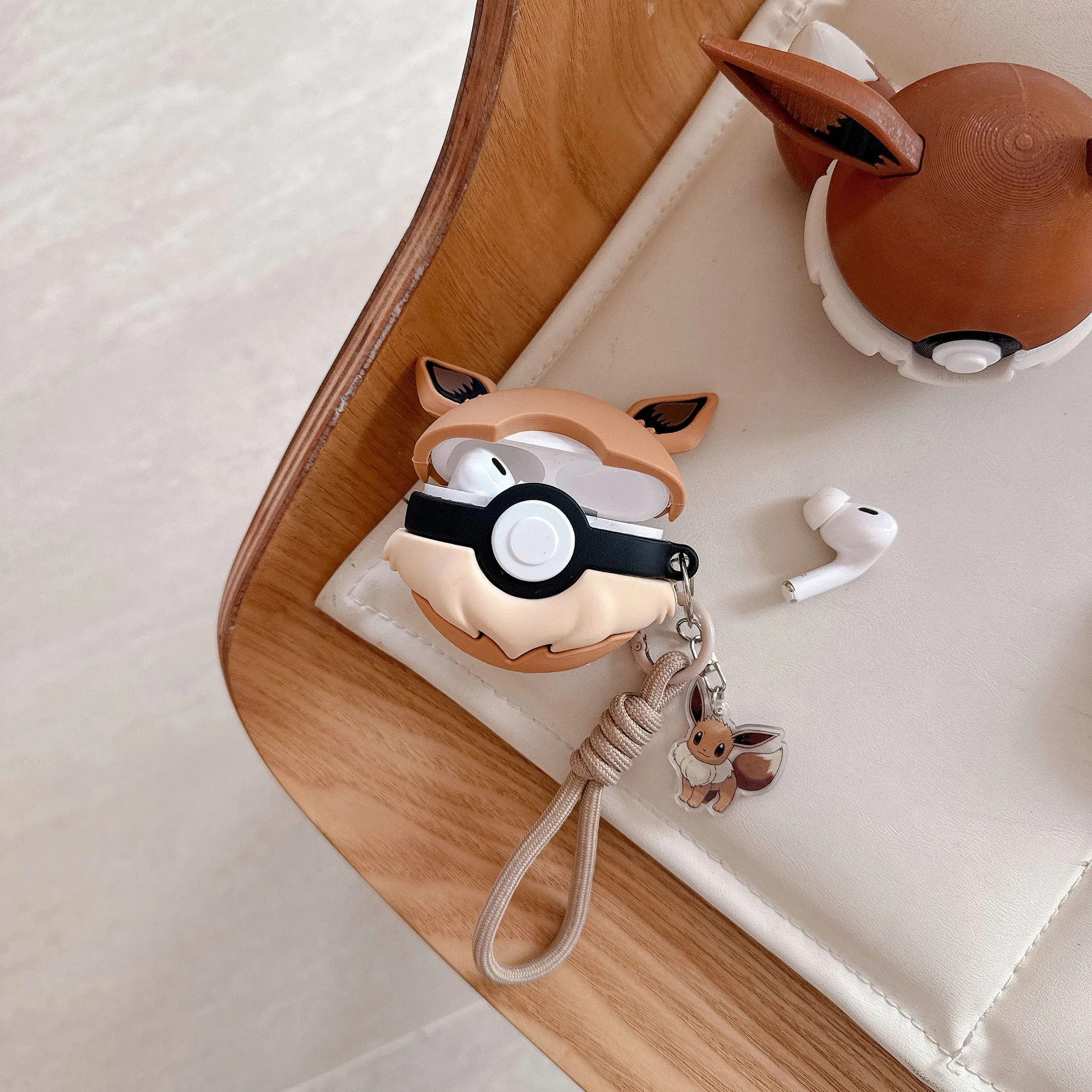For Airpods Pro 3 Case,Pokemon Ball Eevee Shockproof Silicone Earphone Cover For Airpods Pro 2/Airpods 4 3 2 1 Cover Funda view 3