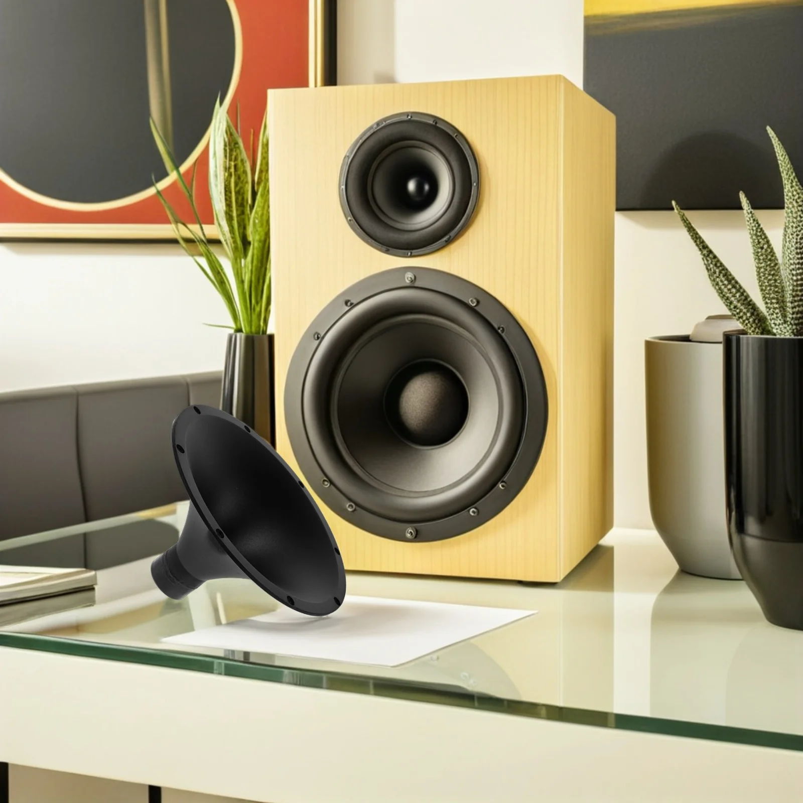 

8 Inch Round Speaker Horn: Screw-On Plastic Compression Horn Body For Outdoor Loudspeakers Stage Audio Horn Adapter Replacement