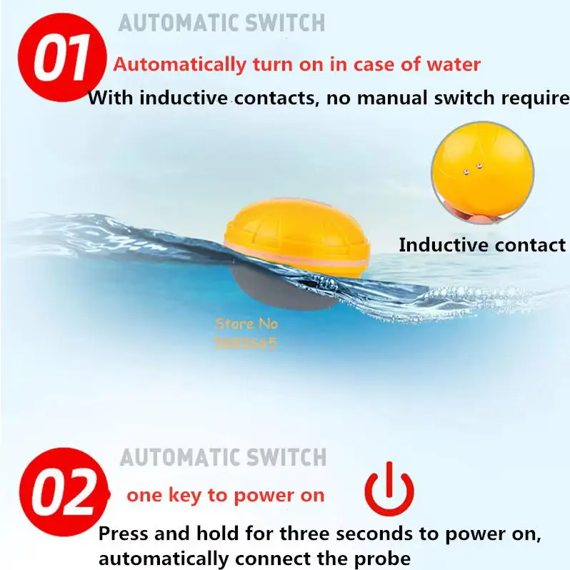 Smart Portable 50M Depth Sonar Fish finder 200M Wireless Underwater Visible High-Definition Sonar Sensor Fishing Fish detector