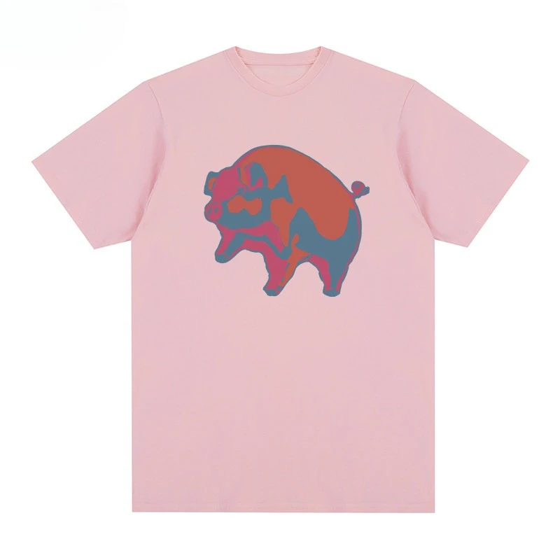 Retro Pink Floyd Rock Band Graphic T Shirt Oversized Cotton Casual Streetwear Short Sleeve Tee