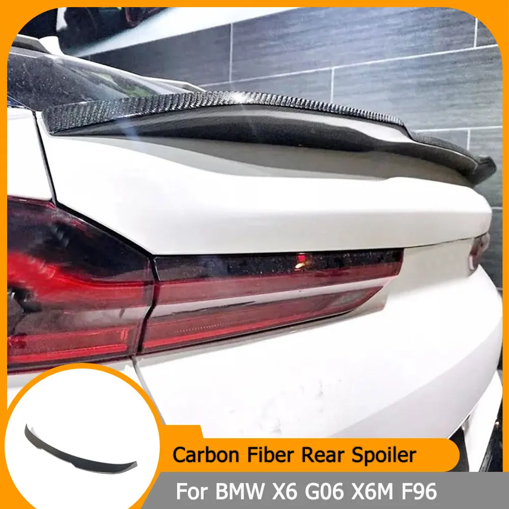 

Carbon Fiber Car Rear Trunk Spoiler Wing For BMW X6 G06 X6M F96 2019-2025 Auto Racing Tail Boot Lid Wing Lip Spoiler