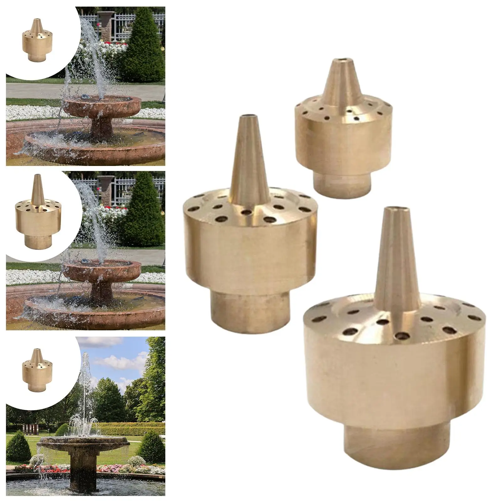 Double Layer Brass Bubbler Nozzle Water Sprinkler Head for Pool Park Landscape Natural Scenery