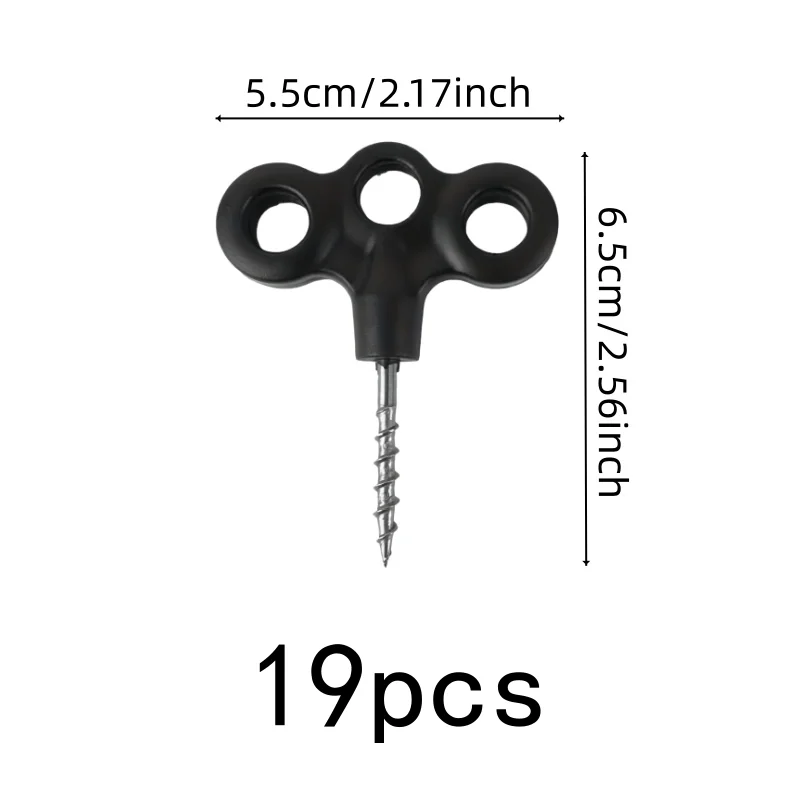 Spiral Ground Anchors 19 pcs, Galvanized Steel Body, Spiral Auger Design, for Trampoline Securing, Multipurpose