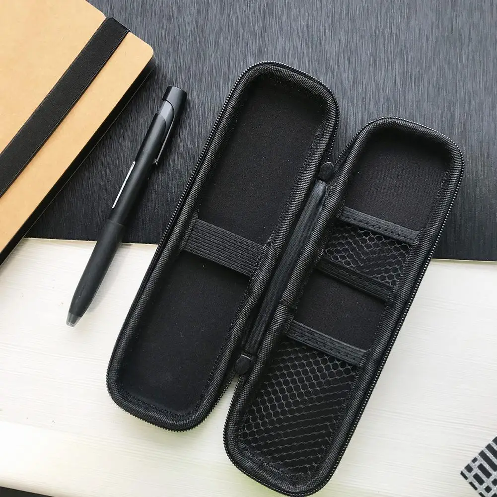 Black EVA Hard Shell Stylus Pen Pencil Case Holder Earphone Mesh Storage Organizer Pencil Zipper Case School Supplies