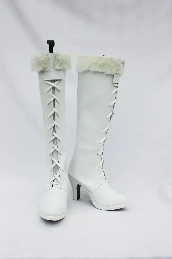 Nico Robin Cosplay Shoes White Boots High Heel Custom Made Any Size