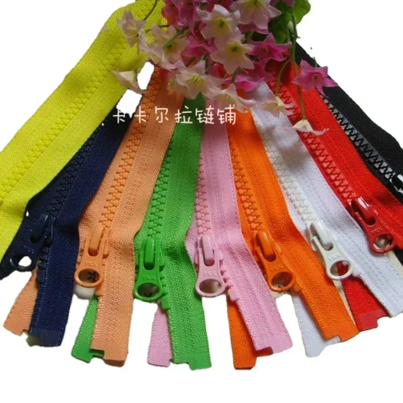 10pcs/Lot 5# 45cm 50cm Short Plastic Resin YKK Zipper Single Open Red Pink Orange Baby Kid Jacket Down Sweater Sewing Accessory