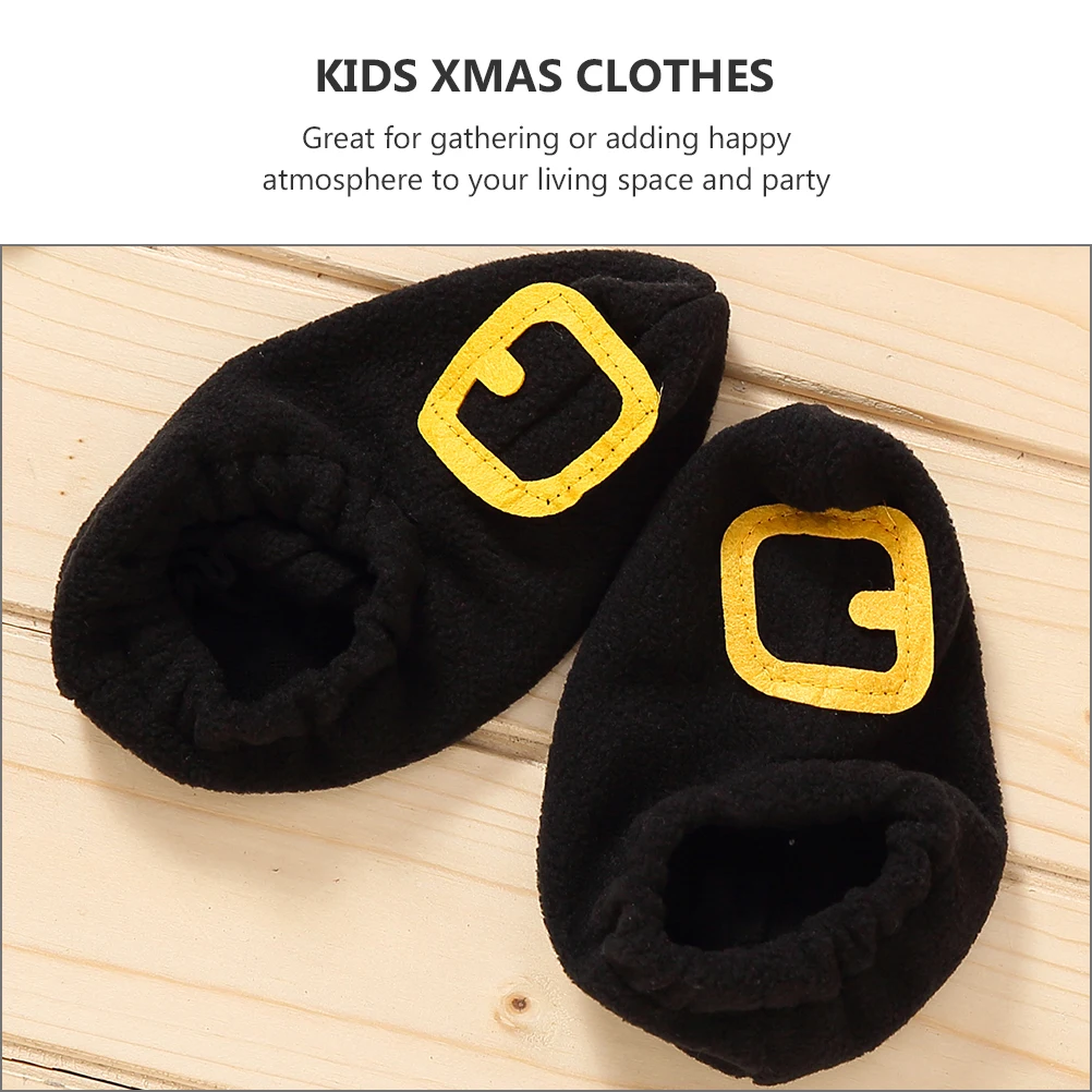 

1 set Kids Xmas Clothes Suit Adorable Santa Claus Costume Set For Christmas Party Cotton Warm Comfortable Party Supplies