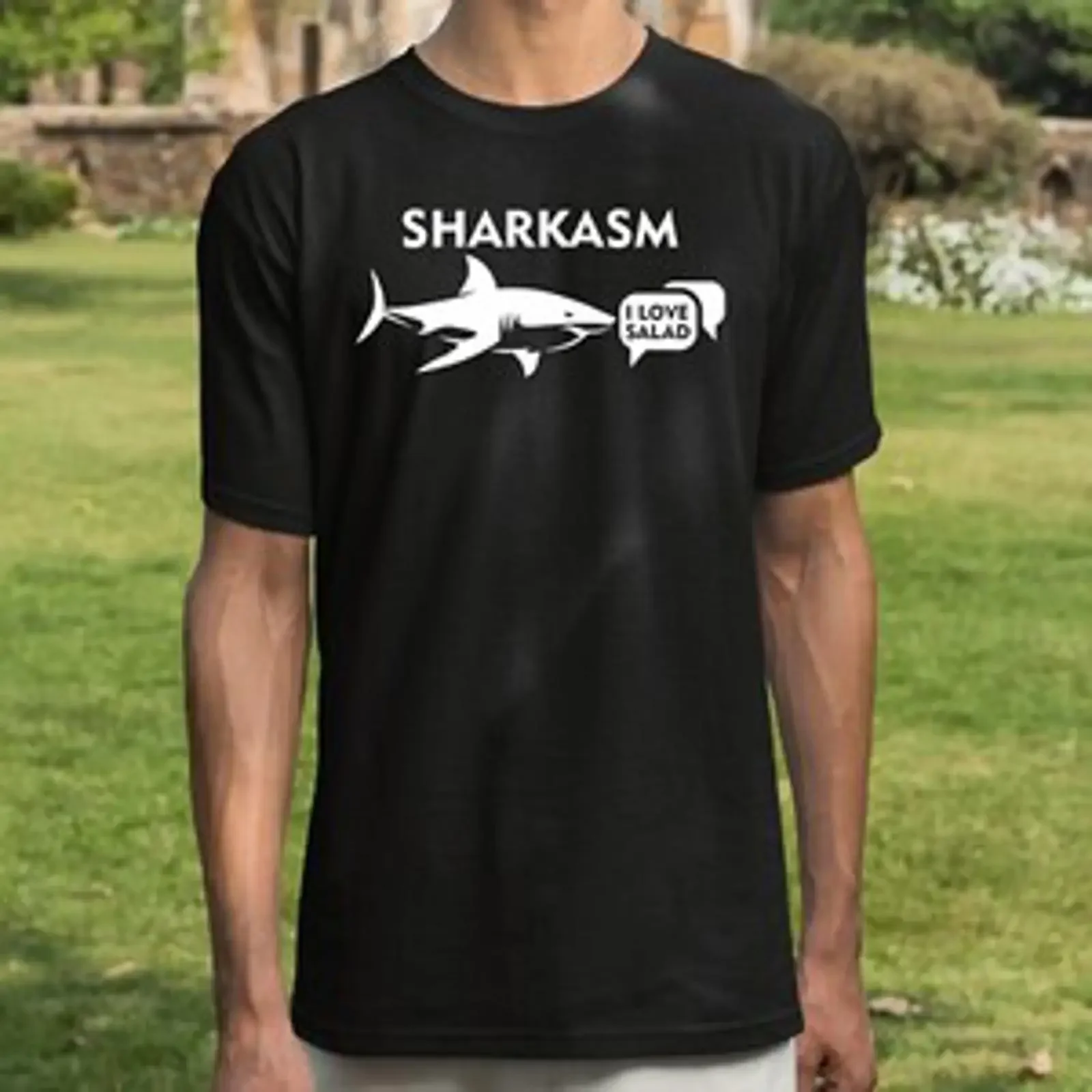T Shirt Sharkasm bedruckt lustig Zitat Witz Ich liebe Salat Essen Neuheit Geschenk Top vintage Washed Comfortable Versatile