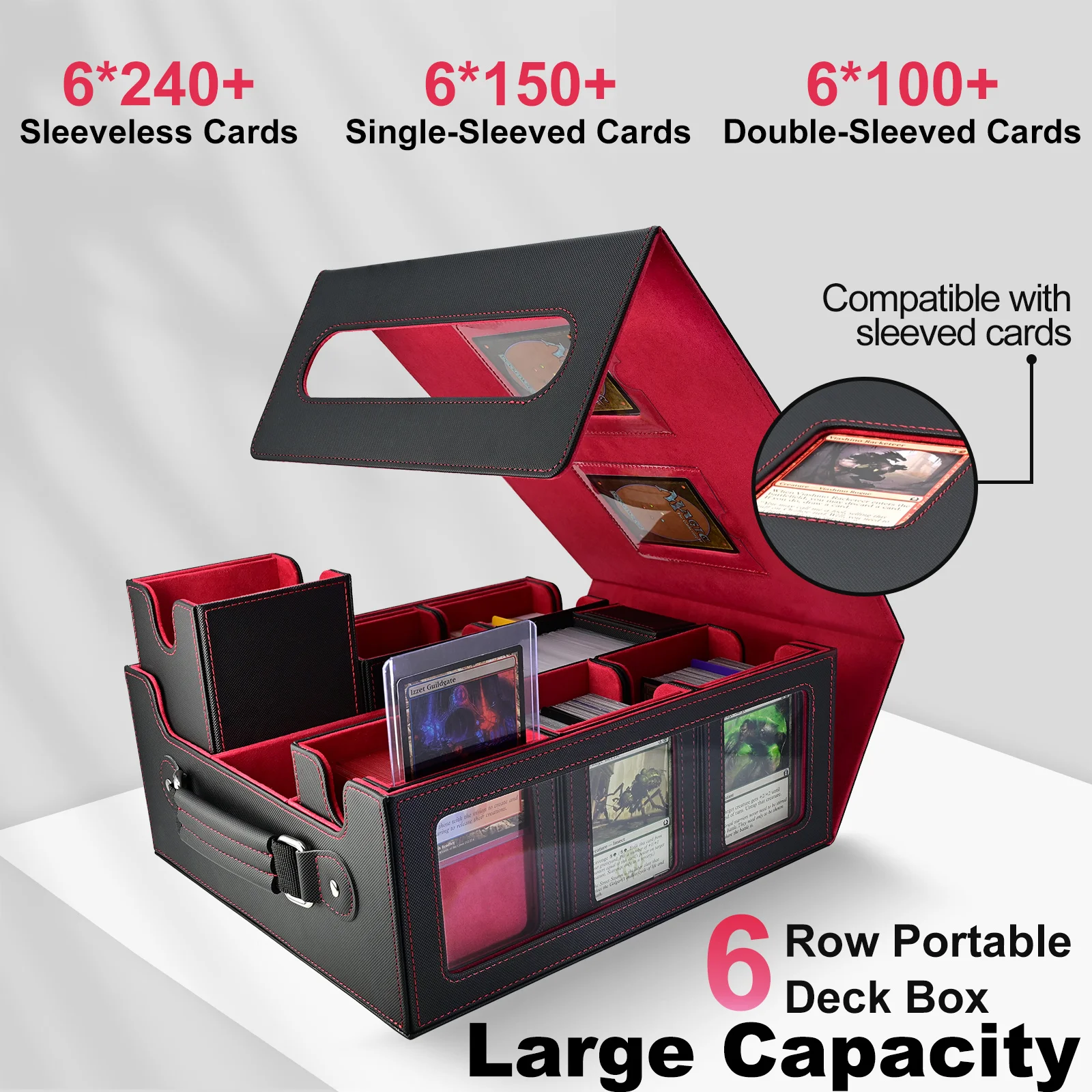 deck box for double sleeved cards AFIING MTG Commander 200 Storage, 3-in-1 Magnetic Card Case Organizer Magic: The Gathering TCG CCG, 4 Dividers & 2 Toploaders Black/Purple : Toys & Games The vacuum seal uses a powerful magic known as physics to keep the box securely closed 7 in 1 Trading Card