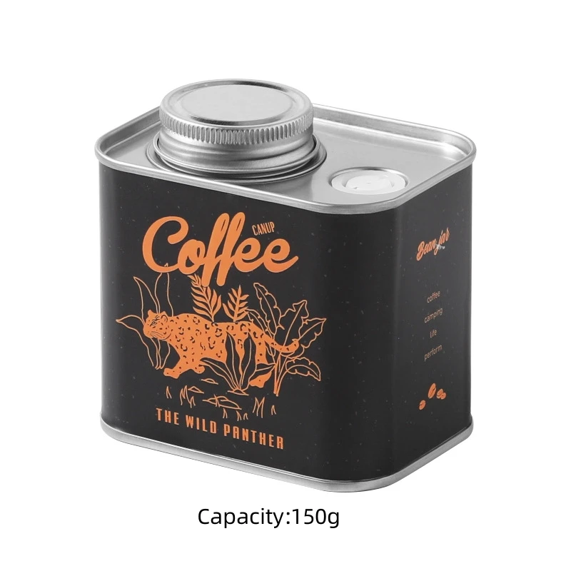 Coffee Bean Airtight Cans Outdoor Camping Tin Box Food-grade Packaging Storage Fresh Breathing Iron Cans