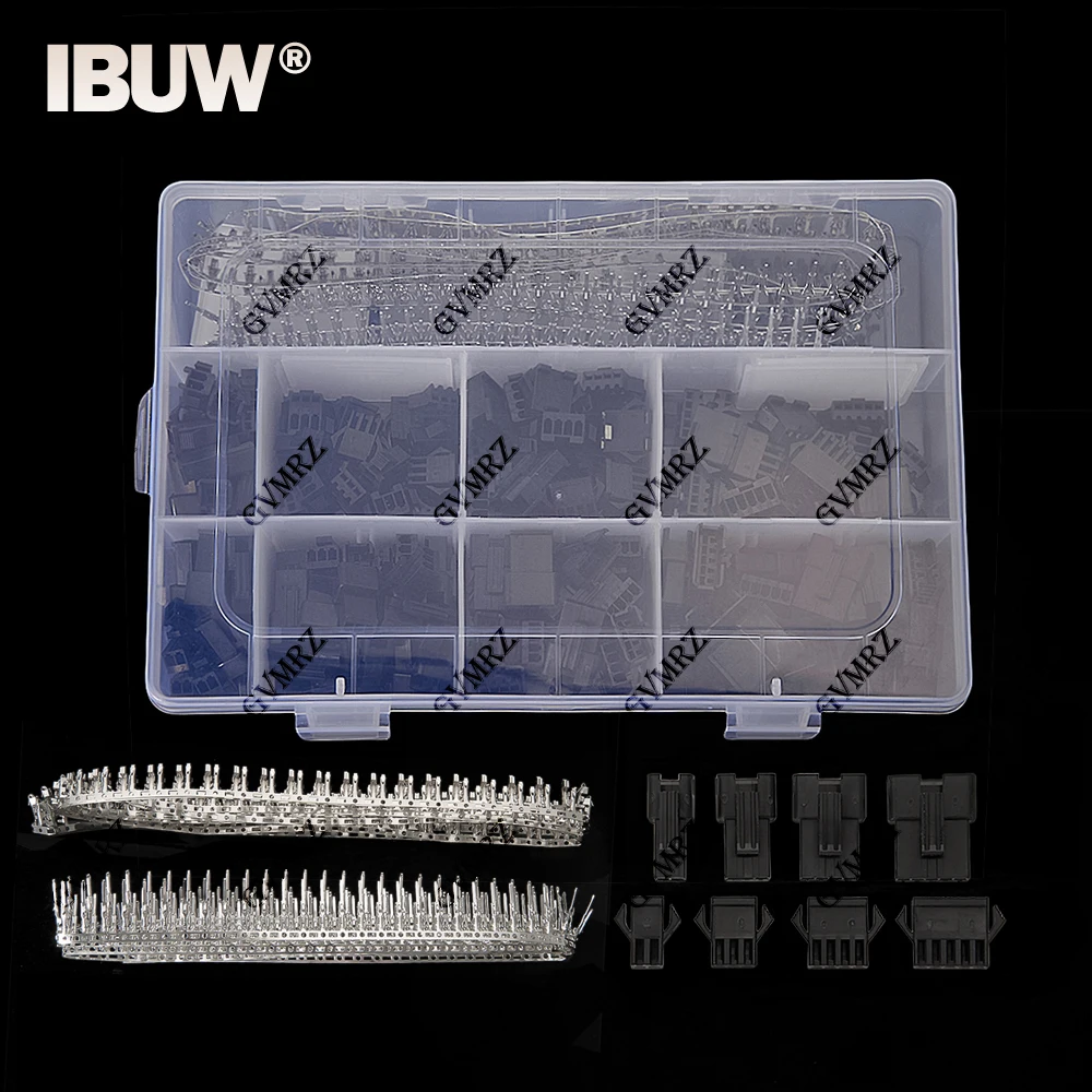 560PCS SM2.54 Kits 2.54mm Pitch JST SM Connector 2P 3P 4P 5P Pin Male Female Housing Plug Connector Assortment Kit with box
