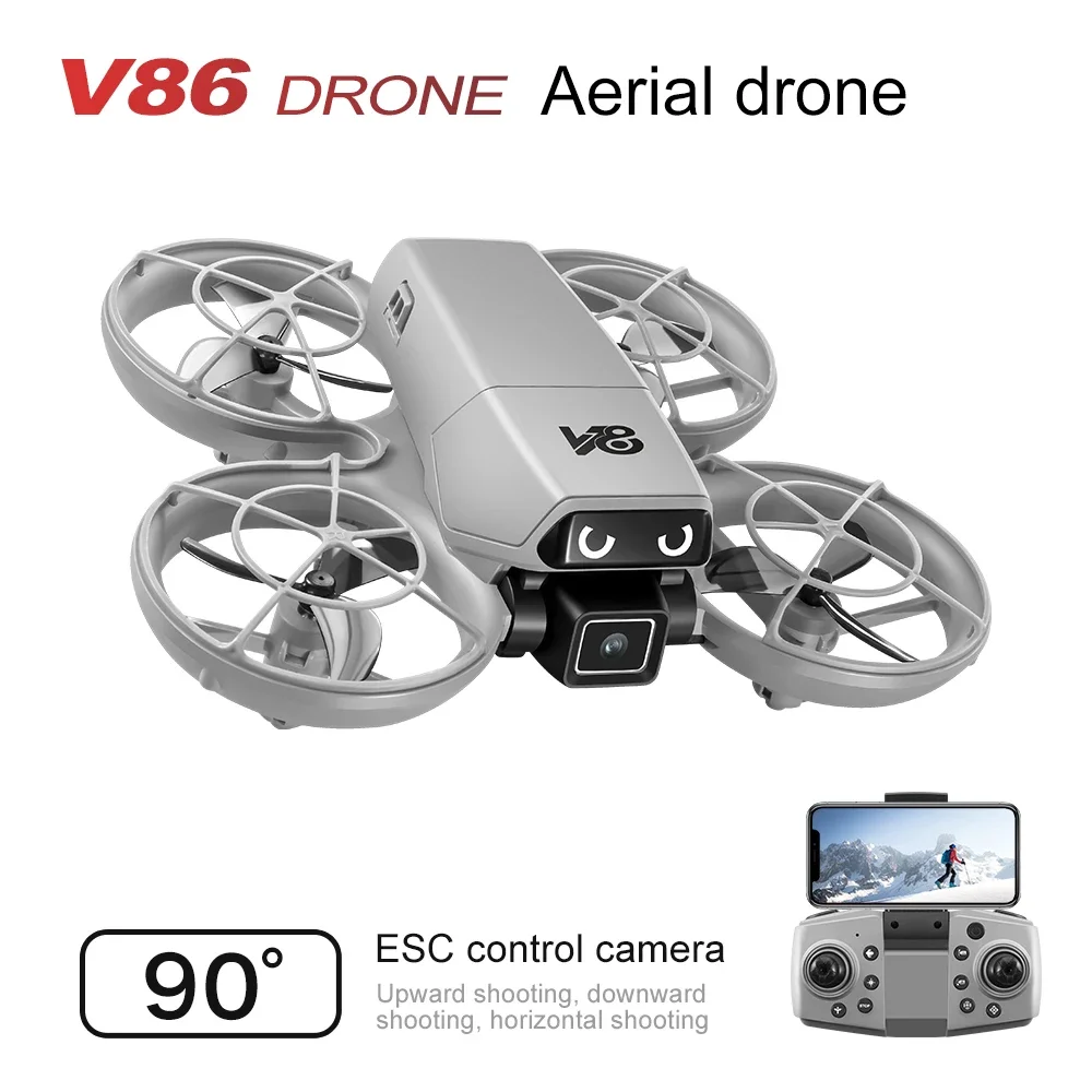 New V86 HD Photography Drone Optical Flow Positioning Intelligent Obstacle Avoidance A Foldable Remote Control Aircraft