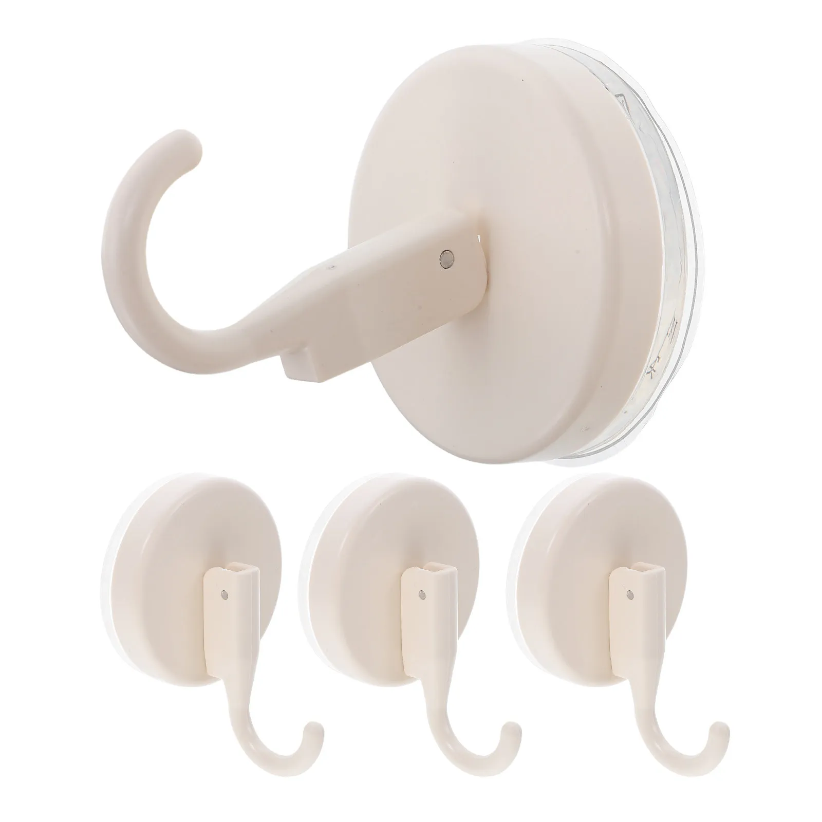 

4Pcs Heavy-Duty Suction Cup Hooks White No-Drill Removable Reusable Non-Marking for Bathroom Kitchen Shower Tile Glass Mirror