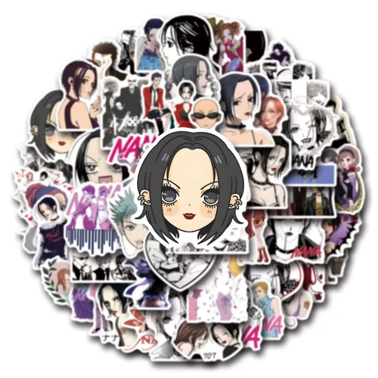 55Pcs NANA Anime Stickers Oosaki Nana Komatsu Nana Graffiti Decals for Laptop Water Bottle Skateboard Luggage Girls Fans Gift