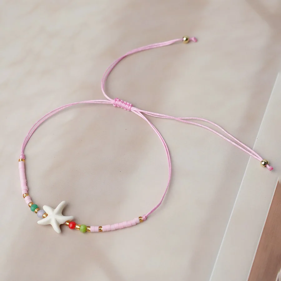 Noter Neues Bohemian Damen-Armband mit niedlichen Seestern-, Muschel- und Fisch-Anhängern – Vielseitiger Schmuck für den Strandurlaub – Detail 5