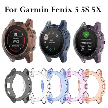 Soft TPU Protector สําหรับ Garmin Fenix 5 5S 5X Plus Clear เปลือกป้องกันกรอบฝาครอบกันชน