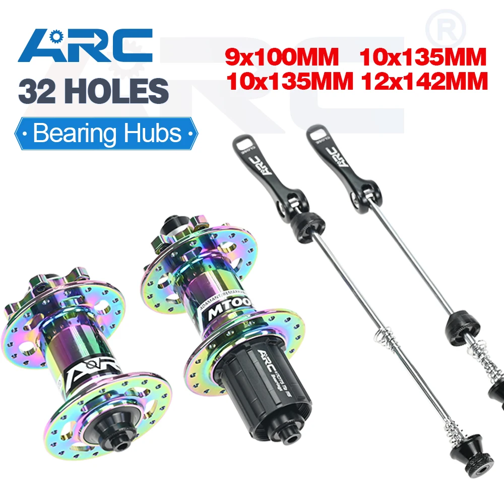 ARC Mountai Bike Wheel Hub 4 Pawls 48 Clicks Front 100 Rear 135 Bearing Hub Bicycle Hub Disc Brake Light Quick Release 32H