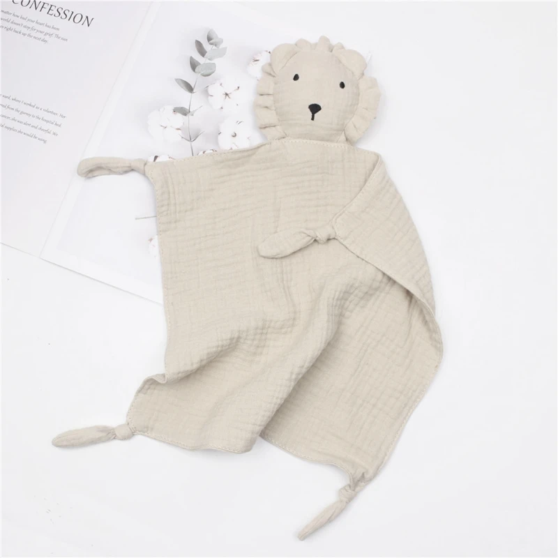 Lion for Doll Appease Towel Comfort Sleeping Cuddling Toy Baby Soothe Blanket Soft Gauze Bibs Teether Burp Cloth Gi