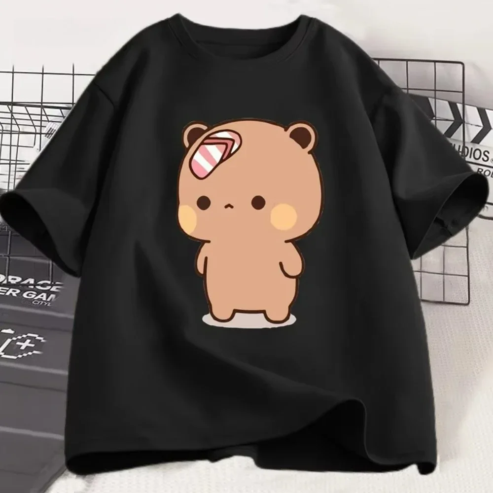 Kawai Panda Bear Bubu Throwing Flip Flop To Dudu T-shirt Men Women Funny Couple T Shirt Casual Fashion Cute Tshirt Valentines