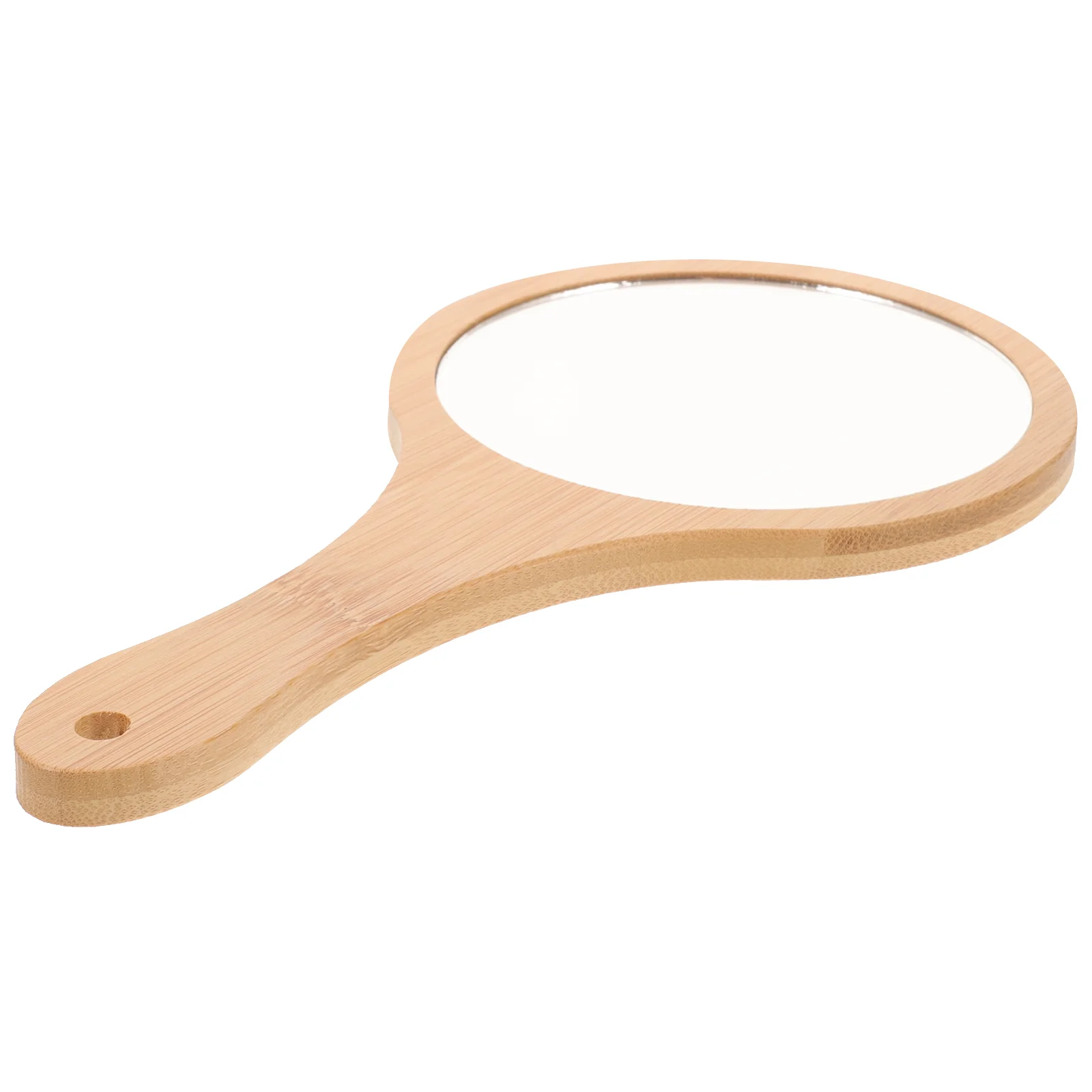 Bamboo Mirror Makeup Light Women Decorative Mirrors Portable for Hand Girls Vintage Vanity Travel Handheld