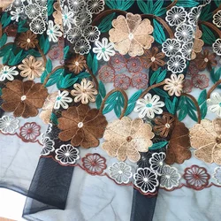 High-end Water-soluble Color Embroidery Lace Fabric For Dress Skirt Designer Fabric