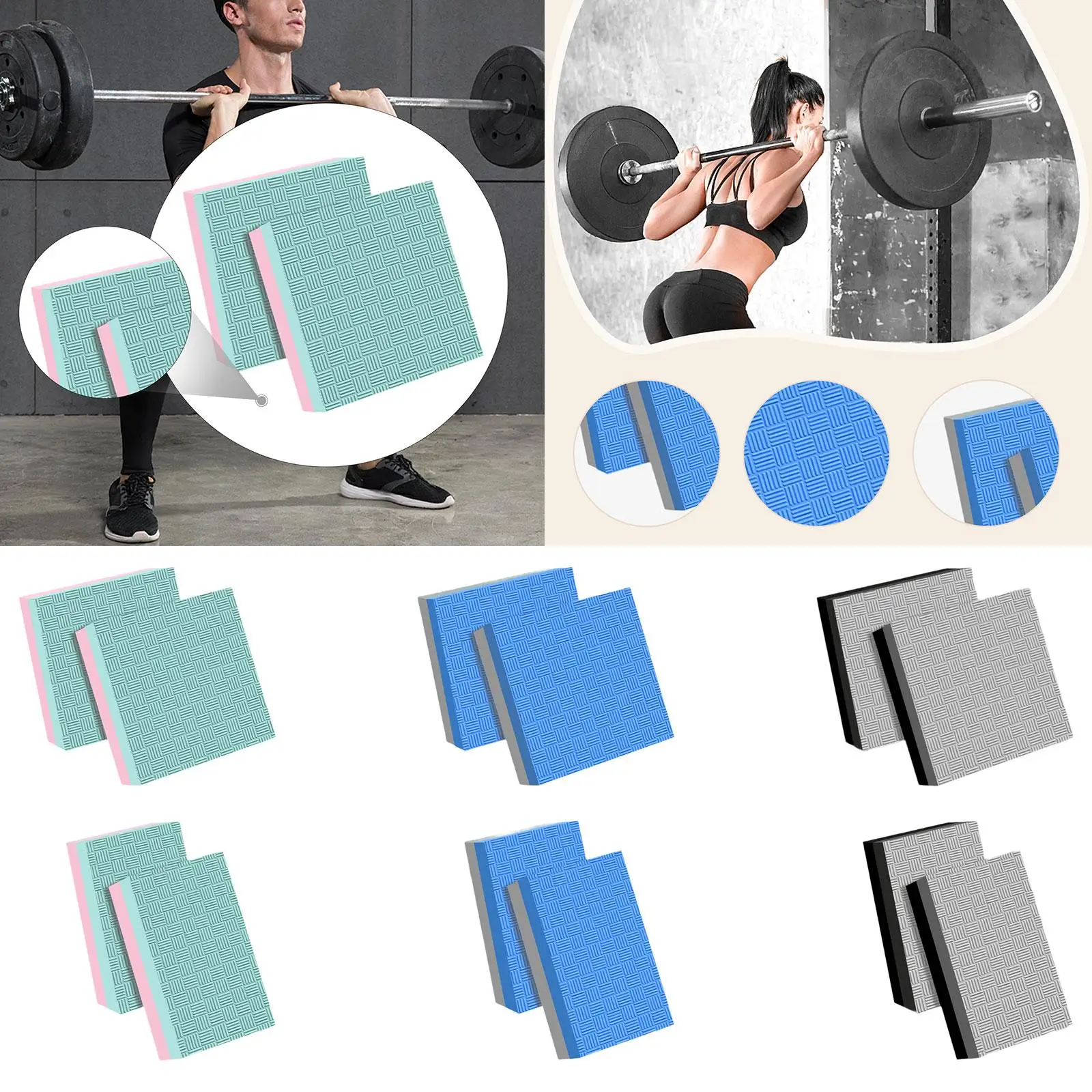 2x Gewichtheben-Crash-Drop-Pads Silence Deadlift Pad Multifunktions-wiederverwendbarer Bodenschutz für das Training im Fitnessstudio, Langhantel zu Hause