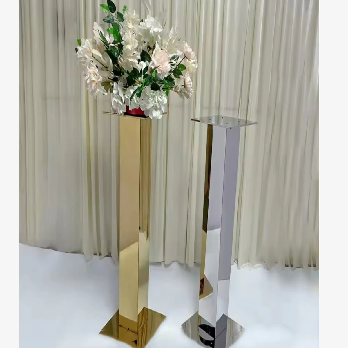 حامل ممشى زهري ، ديكور زفاف ، إطار ذهبي ، قاعدة اسطوانية ، حفلة استحمام للعرائس ، 10 ، عمود من من من من من من من من ؟ ، 10