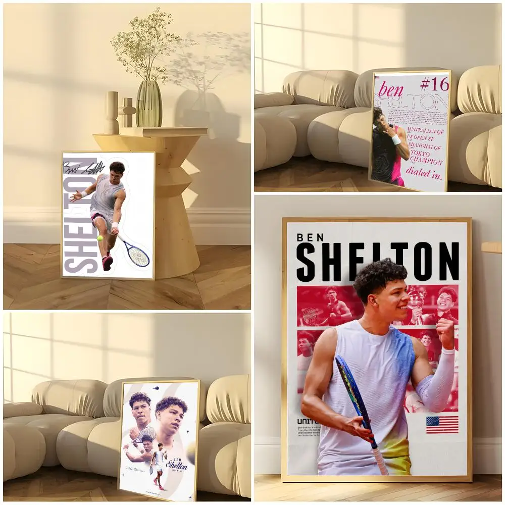 Ben Shelton Benji Tennis Powerhouse Painting Calligraphy Scandi minimalist Nursery print painting effect