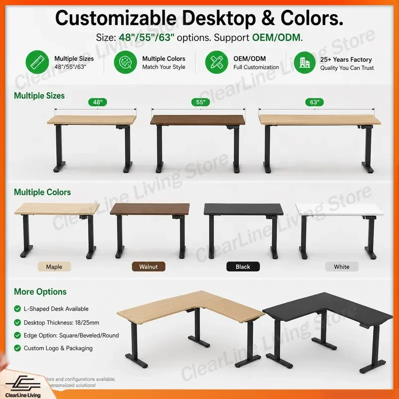 Height Adjustable Standing Desk 1.2m Memory Function Automatic Lift Table Ergonomic Computer Workbench Home Office