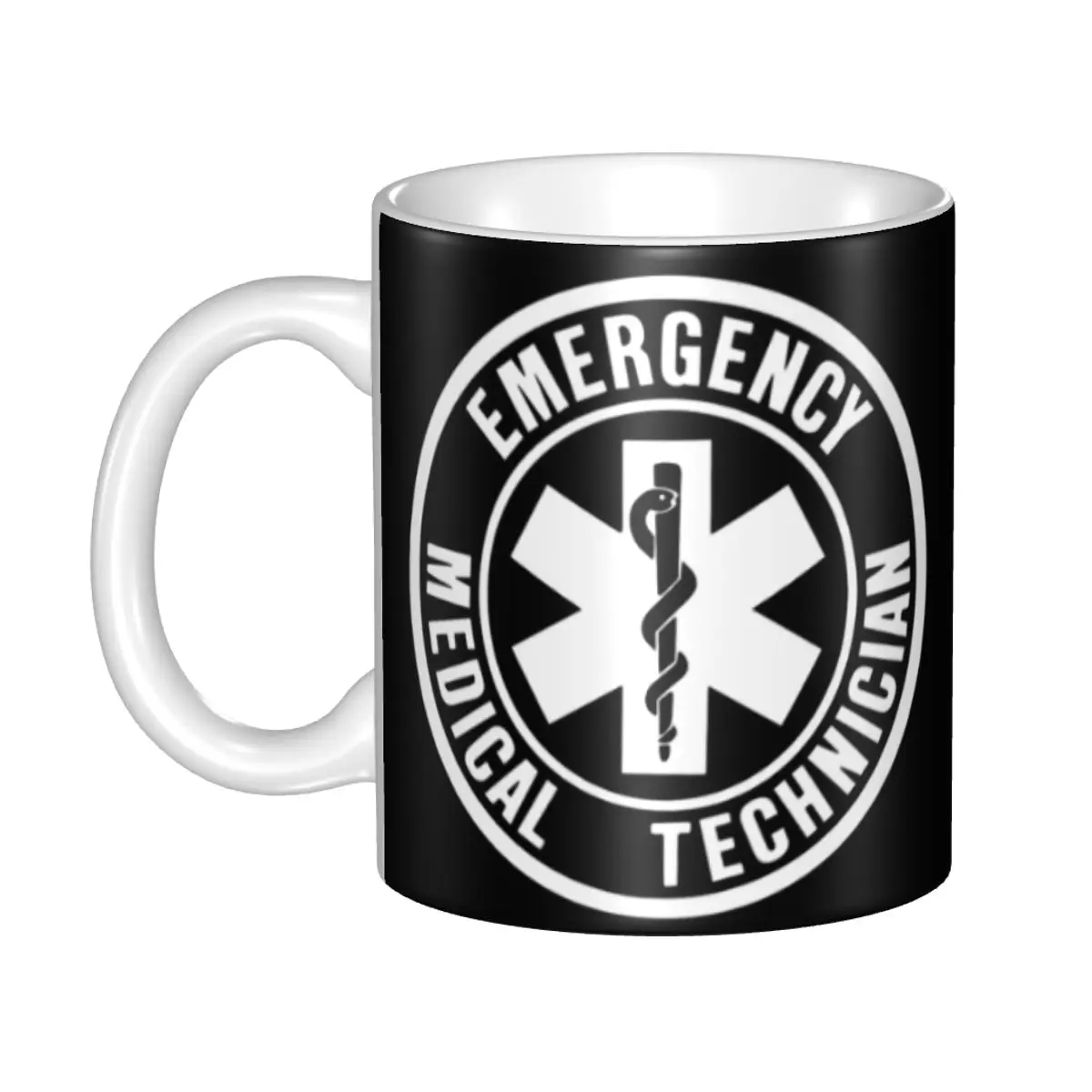 Personalized Emt Star Of Life Emergency Medical Technician Logo Coffee Mug DIY Ceramic Tea Milk Cup