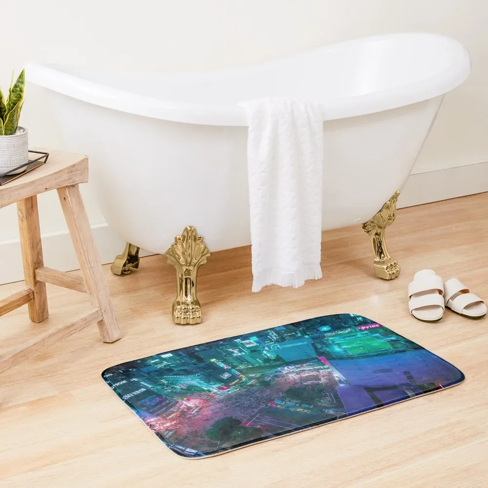 

Shibuya crossing from above and Soccer field on the roof Bath Mat Carpets For Bathrooms Carpet For Bathroom Mat