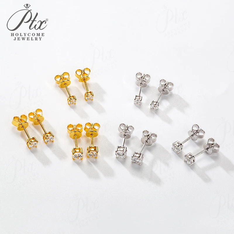 Laborgezüchtete Diamant-Ohrstecker 3mm Runde Form 925 Sterling Silber Vierkant-Fassung Edles Geschenk Großhandel Holycome Schmuck – Detail 12