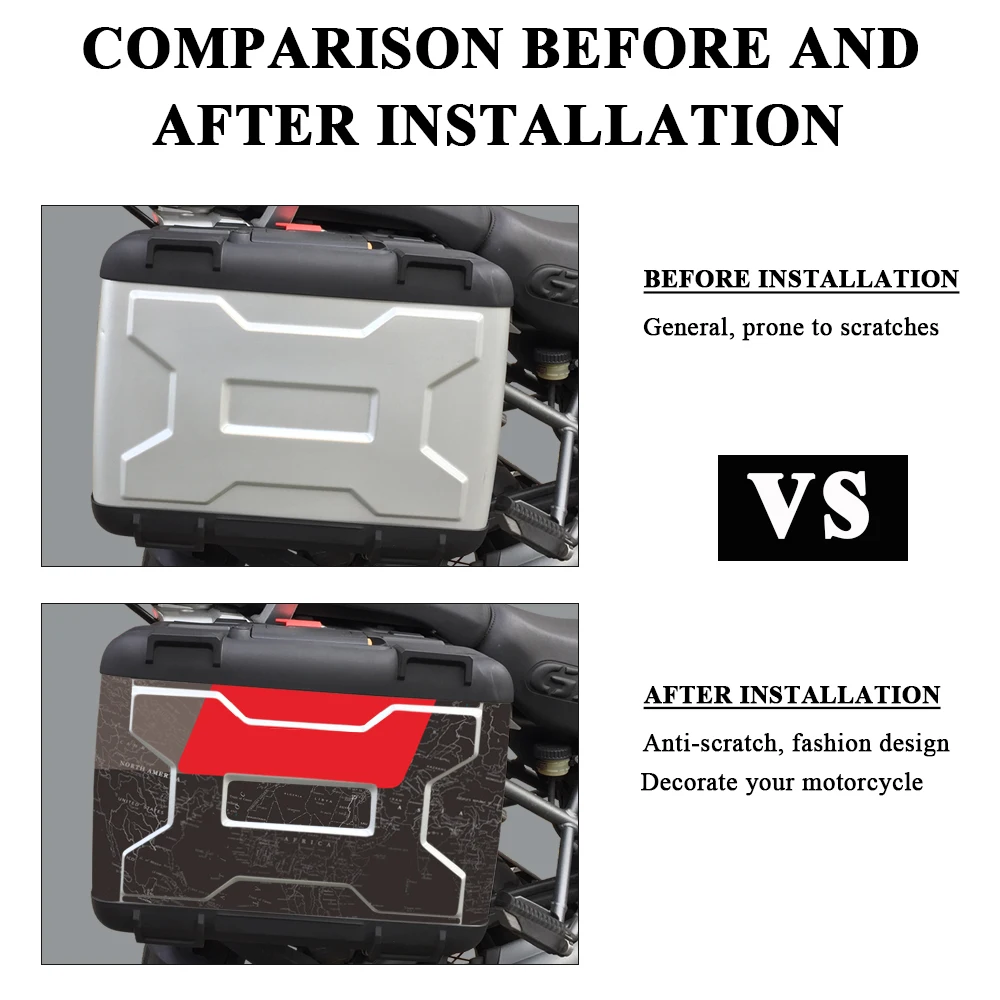 Motorcycle Boxes Stickers Accessories For BMW Vario Case R1200GS R1250GS 2024 Side Box Decals For R 1250 GS 1250GS R1200 1200GS