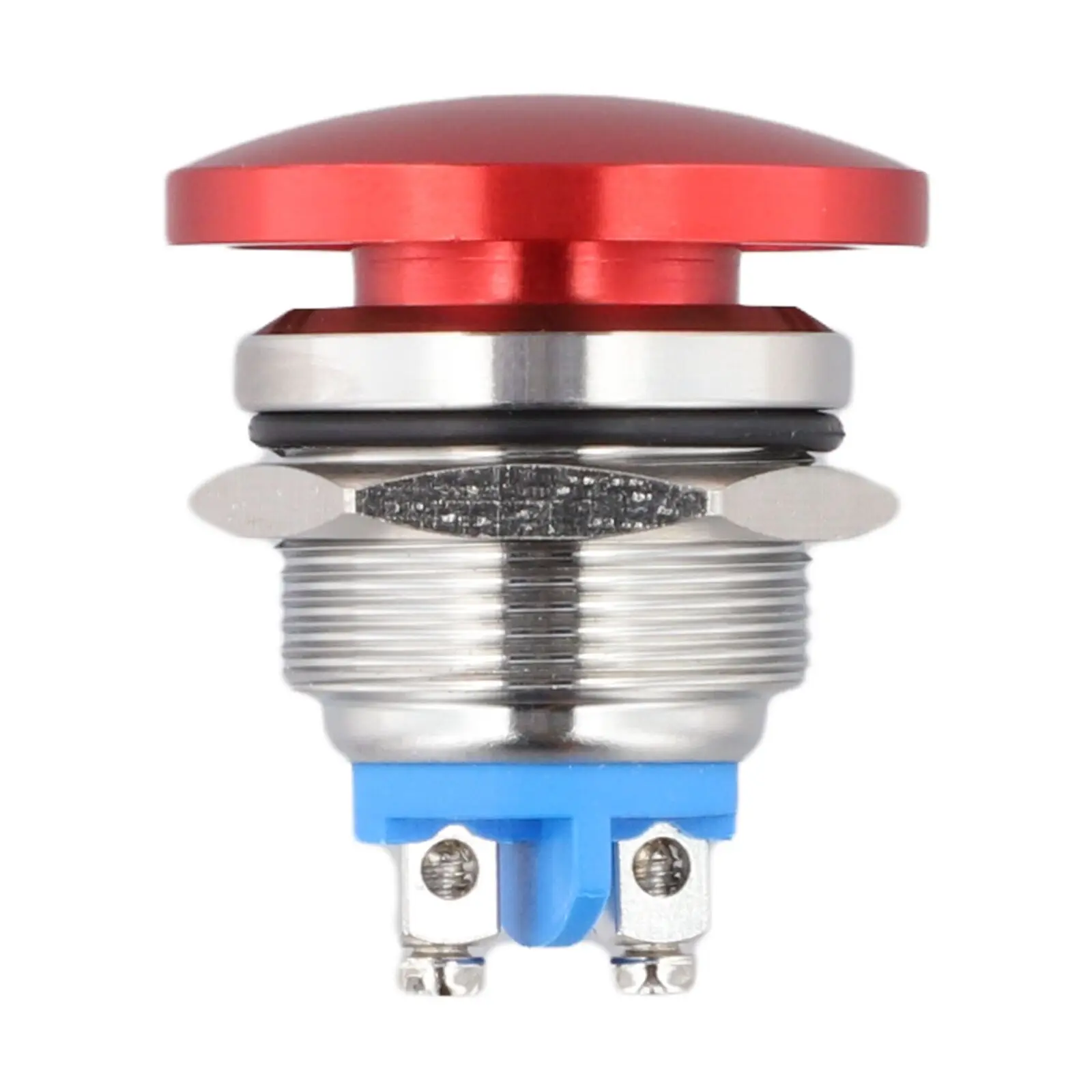 22mm Mushroom Push Button Switch for Machine Controls Momentary Self-Reset 1NO Screw Terminal 3A 250V AC and Aluminum Base