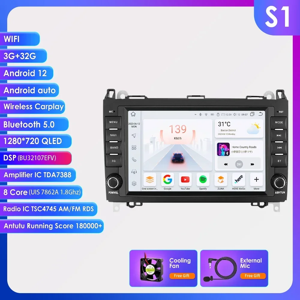 Android Auto Radio Voor Mercedes Benz B200 W245 W169 W639 B180 B160 B170 A150 W906 Auto Stereo Multimedia 8Inch Scherm Speler Gps