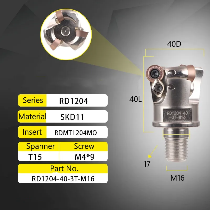نهاية مطحنة رئيس RD0802/10T3/1204 كربيد إدراج RDMT0802/10T3 الدقة بالقطع مثبت طحن قطع الكتف قاطعة المطحنة