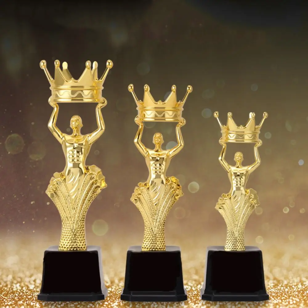 Plastic Award Trophy Models Craft Souvenirs Decorative Reward Prize Cup Golden Crown Championship Trophy Dancing Competition