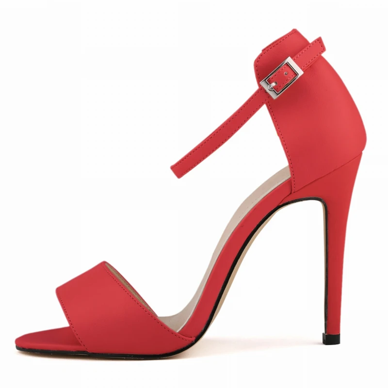 النساء الصنادل حزام الكاحل موضة مثير مضخات عالية الكعب بولي Leather الجلود ماتي المفتوحة تو موضة مكتب الصيف أحذية حفلات الزفاف #2