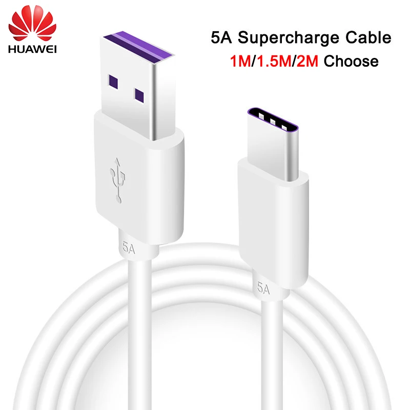 Official Huawei Fast Charger 22.5W Supercharge 5A Type C Cable For Mate 10 20 30 Pro P40 P30 P20 Pro P9 P10 Plus Honor 10 20 V10